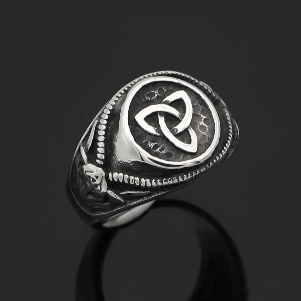 Handmade Triquetra Stainless Steel Ring