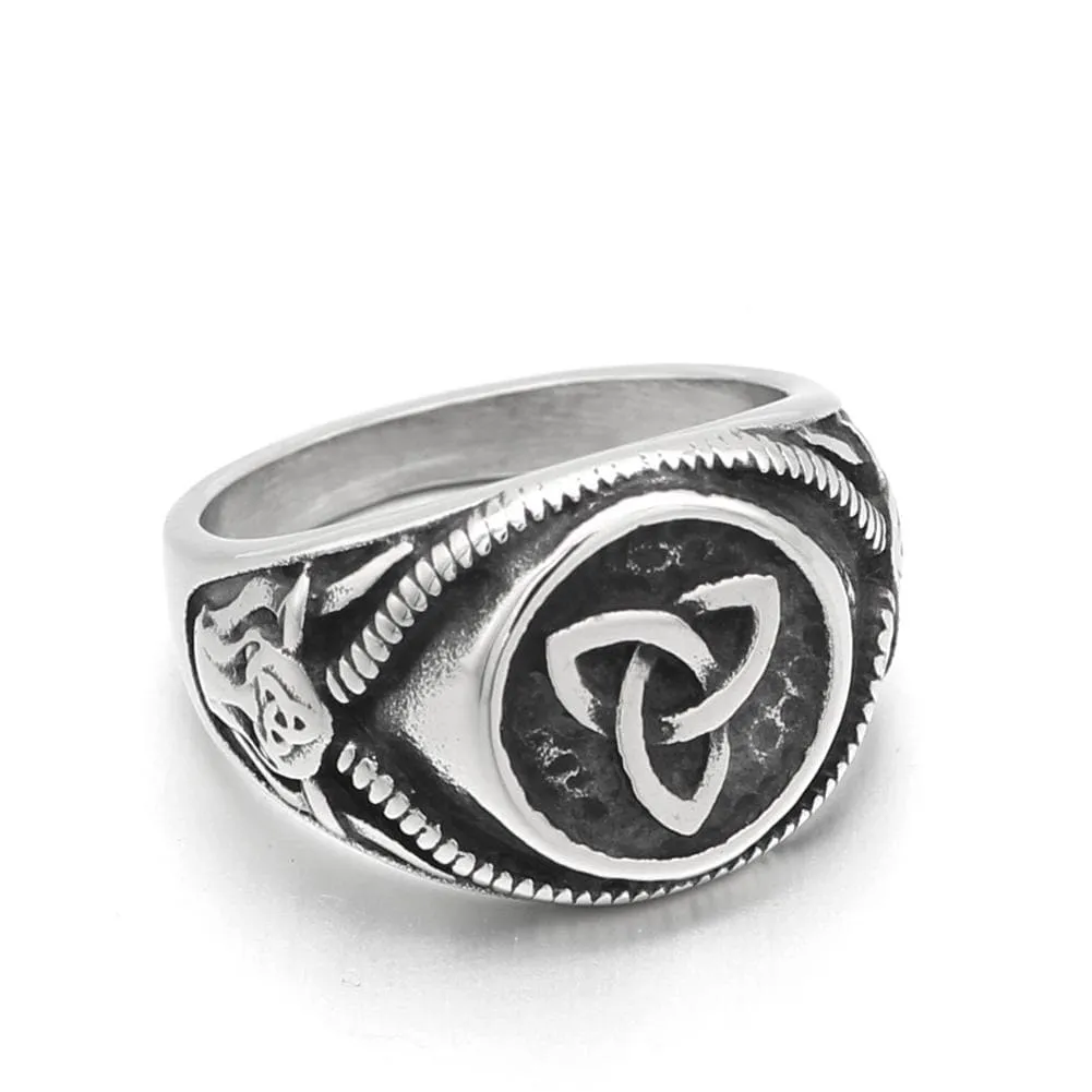 Handmade Triquetra Stainless Steel Ring