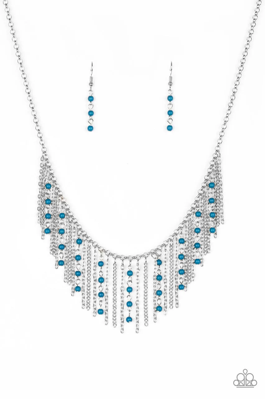 Harlem Hideaway Blue Paparazzi Necklace