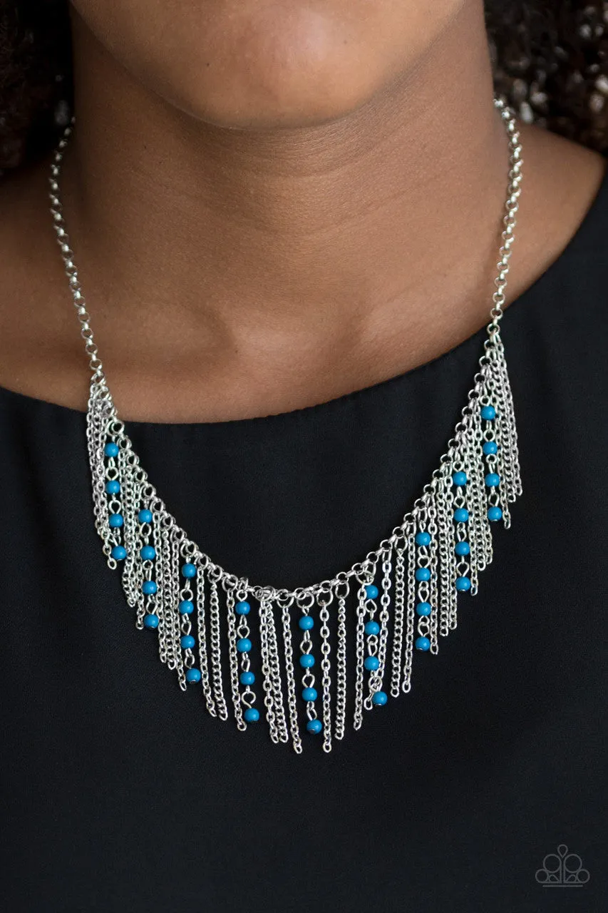 Harlem Hideaway Blue Paparazzi Necklace