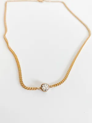 HARPER CURB CHAIN WITH DIAMOND