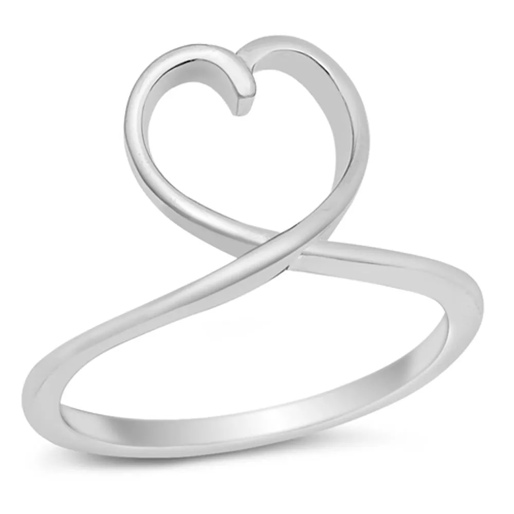Heart Infinity Knot Love Promise Ring New .925 Sterling Silver Band Sizes 4-10