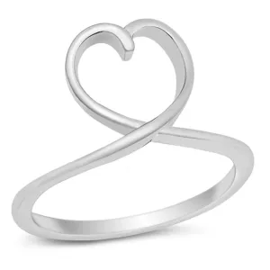 Heart Infinity Knot Love Promise Ring New .925 Sterling Silver Band Sizes 4-10