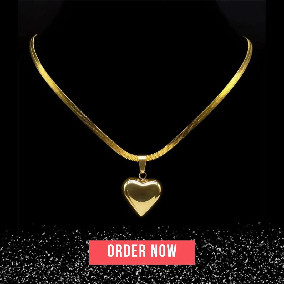 Heart Pendant Necklace Choker