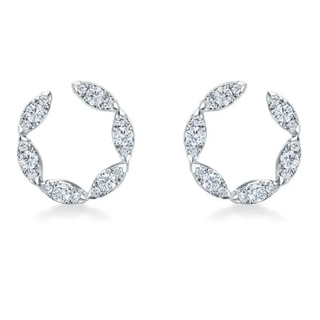 Hearts On Fire 18k White Gold Aerial Marquis Wrap Diamond Earrings