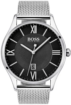 Hugo Boss Men's Governor Black Dial Mesh Bracelet Watch 1513601