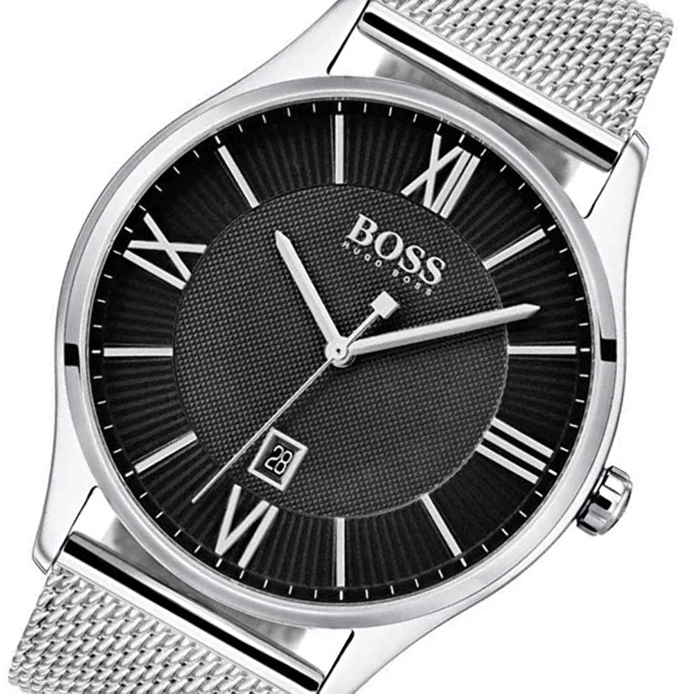 Hugo Boss Men's Governor Black Dial Mesh Bracelet Watch 1513601