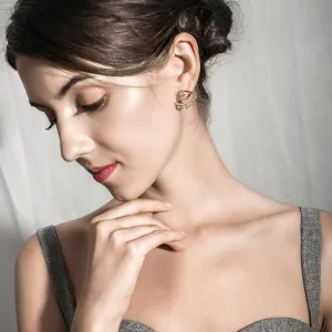 Hypoallergenic PAVÉ Ear Jacket Earrings in Gold, Rose Gold, and Silver