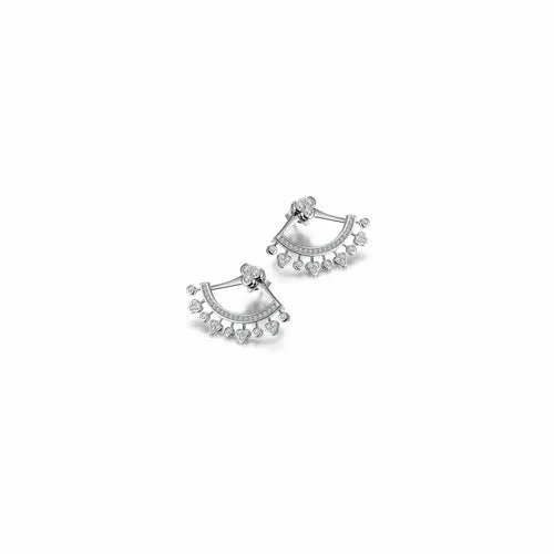 Hypoallergenic PAVÉ Ear Jacket Earrings in Gold, Rose Gold, and Silver
