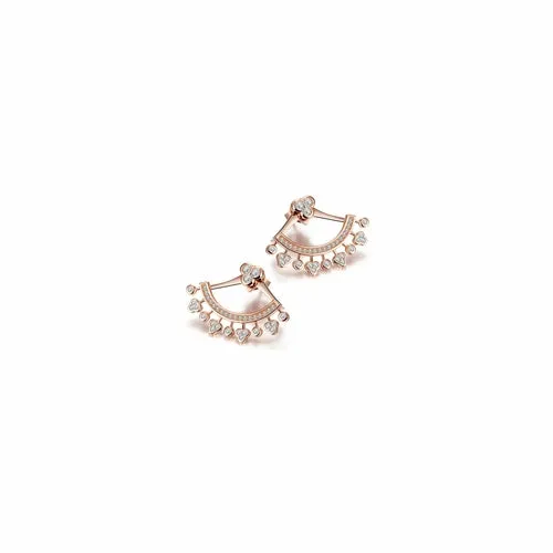 Hypoallergenic PAVÉ Ear Jacket Earrings in Gold, Rose Gold, and Silver