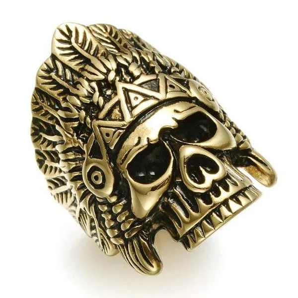 Indians Chief Skeleton Skull Ring