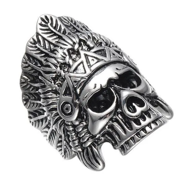 Indians Chief Skeleton Skull Ring