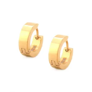 Inox Stainless Steel Gold Plated (4mm) Huggie Earrings