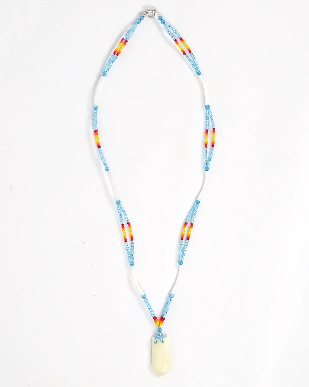 IREH Beaded Elk Tooth and Dentalium Necklace