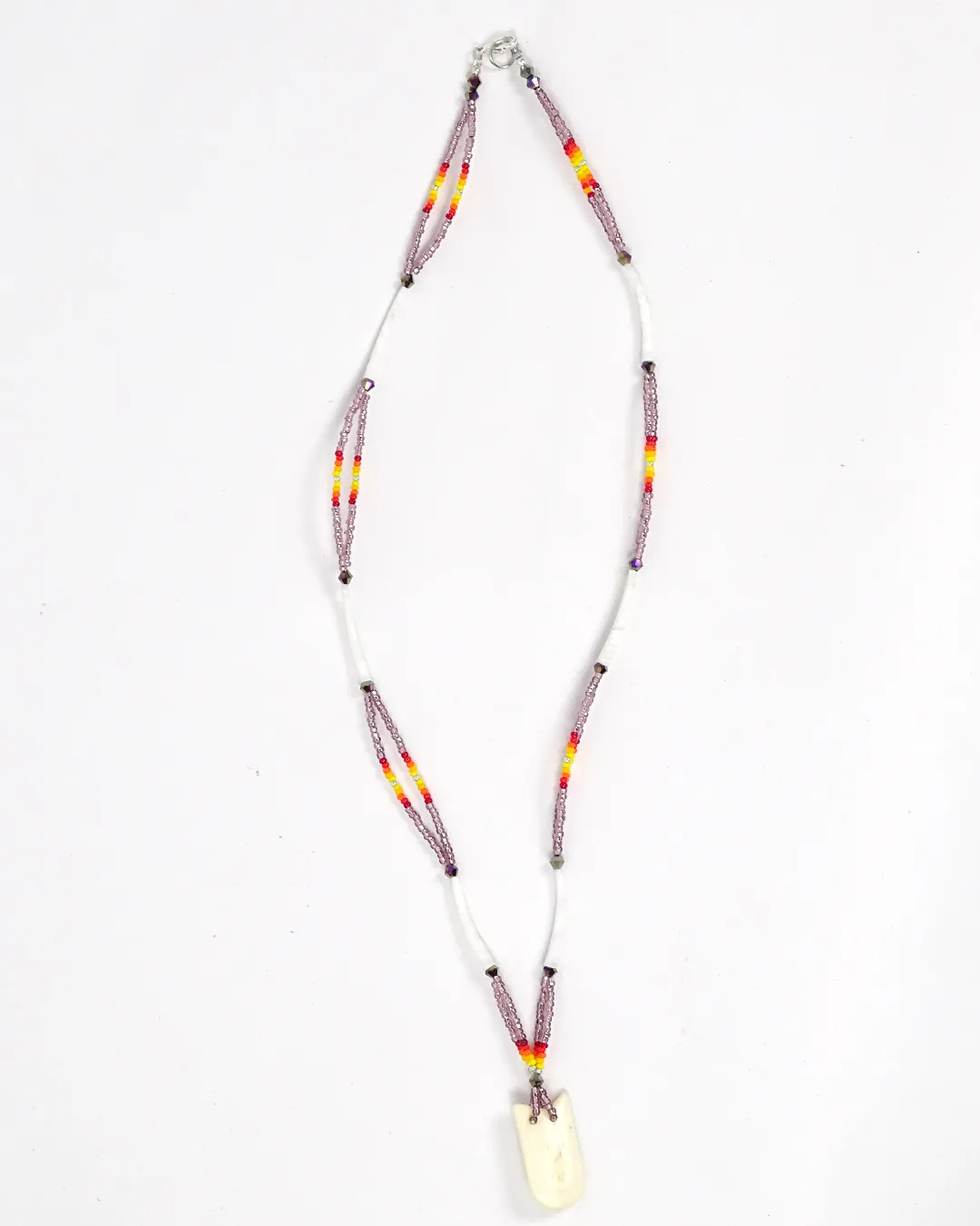 IREH Beaded Elk Tooth and Dentalium Necklace