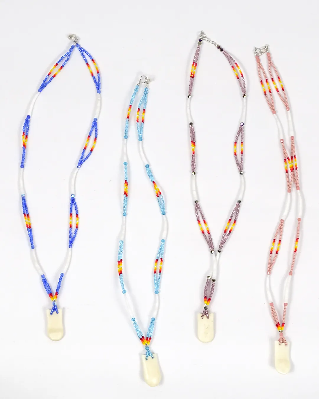 IREH Beaded Elk Tooth and Dentalium Necklace