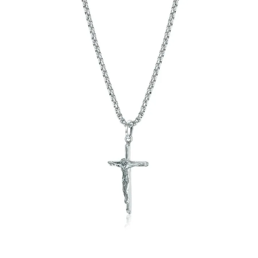 Italgem Stainless Steel Jesus Cross Necklace