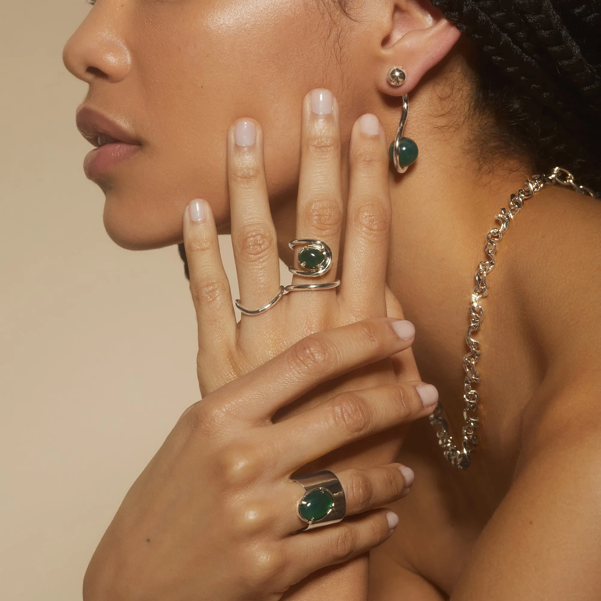 Ivy Earrings in Silver