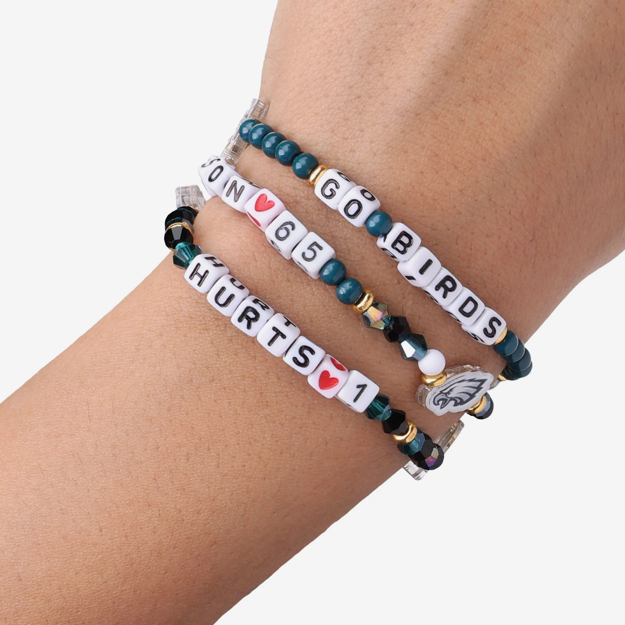 Jalen Hurts & Lane Johnson Philadelphia Eagles 3 Pack Player Friendship Bracelet