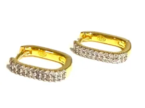 Jan Medium CZ Rounded Rectangle Earrings