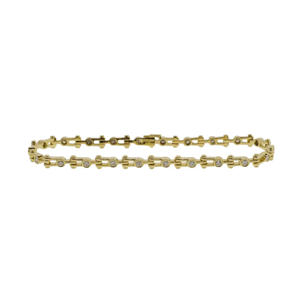 Jax Link Style Bezel Set Diamond Bracelet