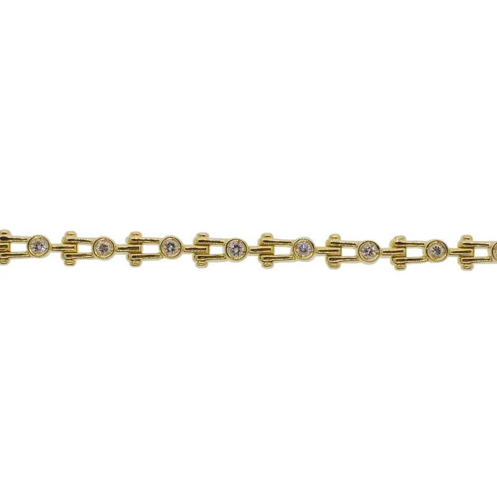 Jax Link Style Bezel Set Diamond Bracelet