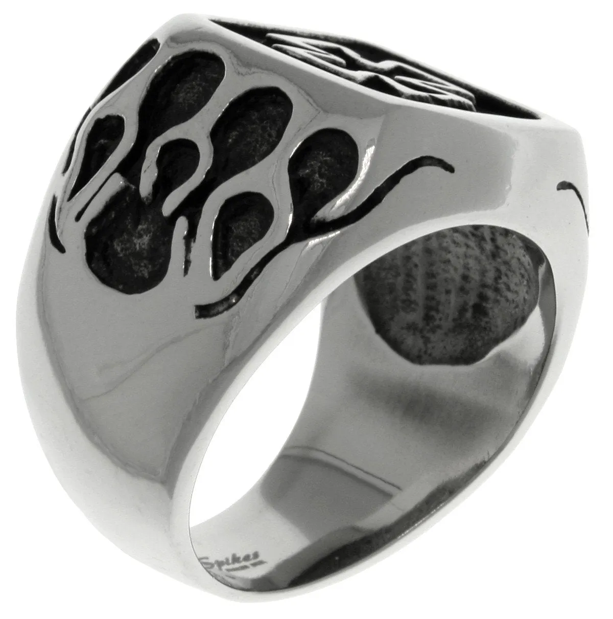 Jewelry Trends Stainless Steel Band Ring with Celtic Iron Cross and Flames Whole Sizes 9 - 14 - 9