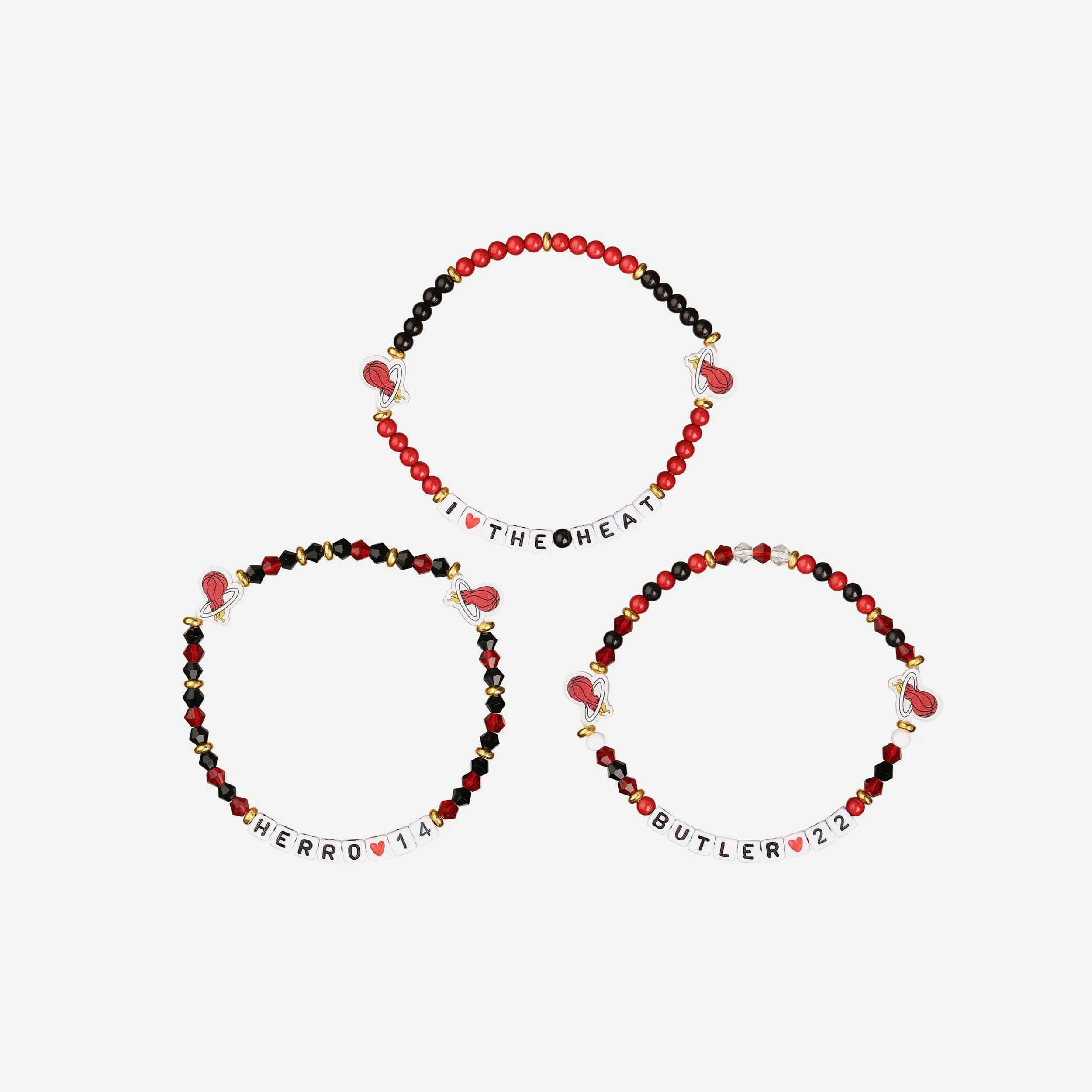Jimmy Butler & Tyler Herro Miami Heat 3 Pack Player Friendship Bracelet