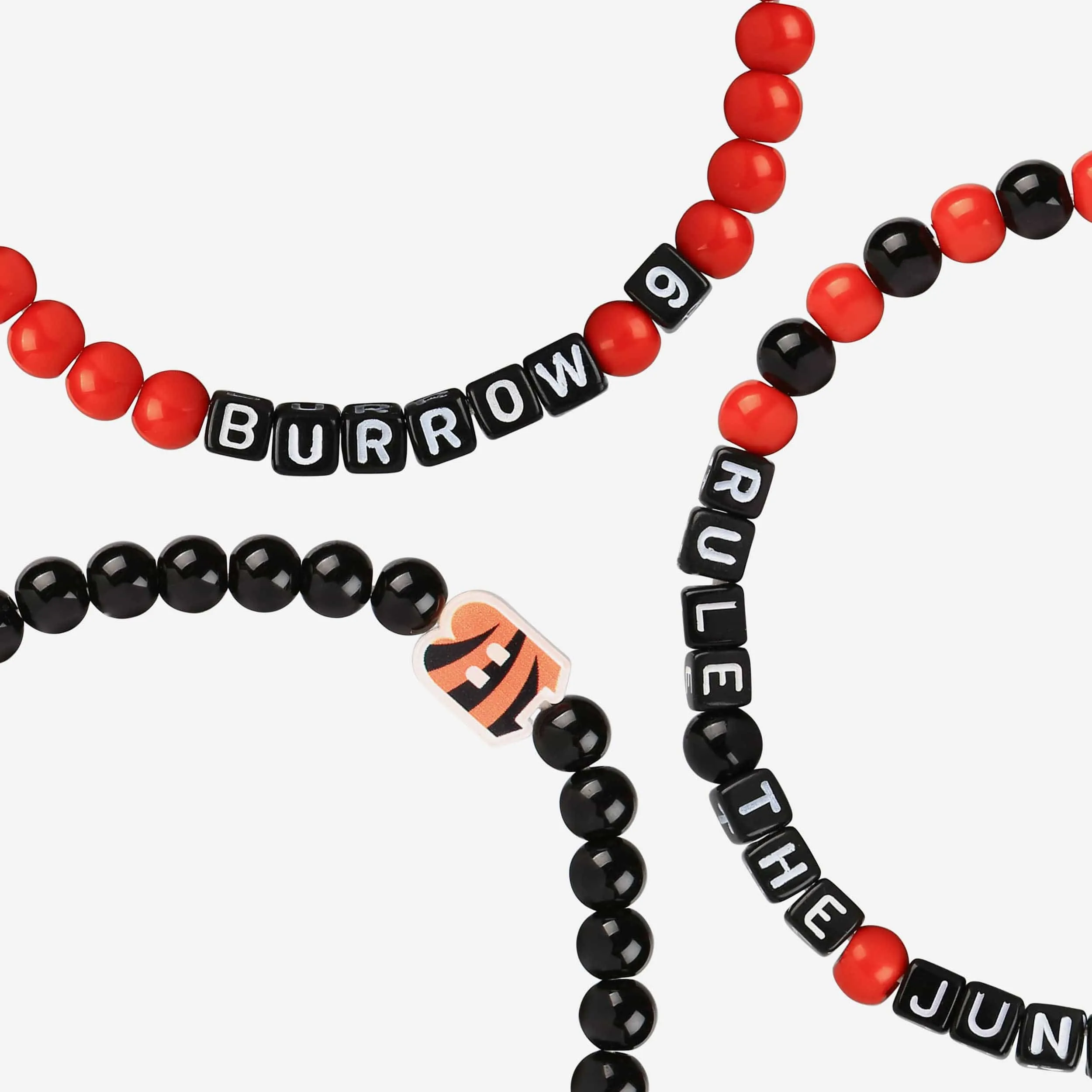 Joe Burrow & Ja'Marr Chase Cincinnati Bengals 3 Pack Player Beaded Friendship Bracelet