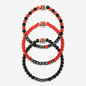 Joe Burrow & Ja'Marr Chase Cincinnati Bengals 3 Pack Player Beaded Friendship Bracelet