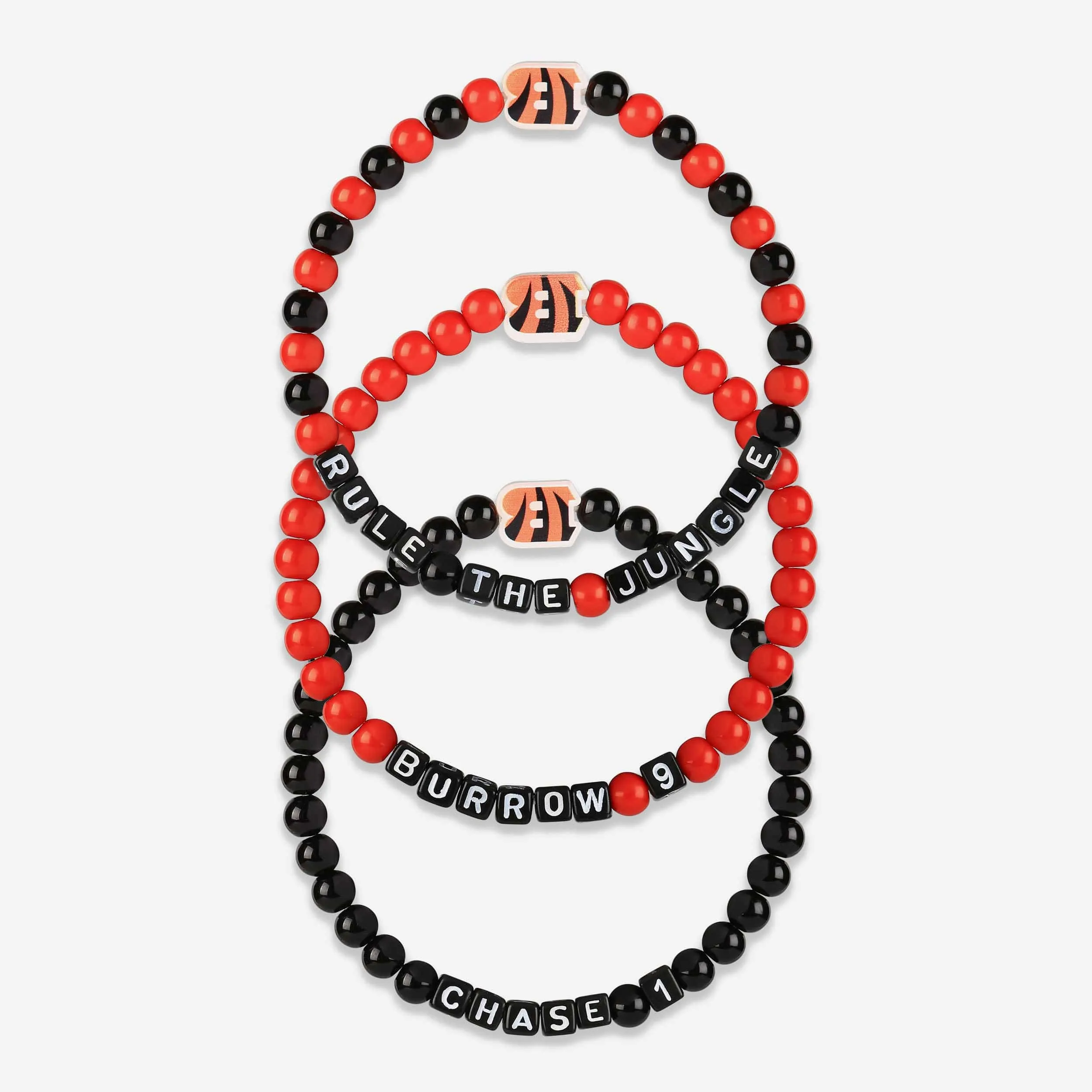 Joe Burrow & Ja'Marr Chase Cincinnati Bengals 3 Pack Player Beaded Friendship Bracelet