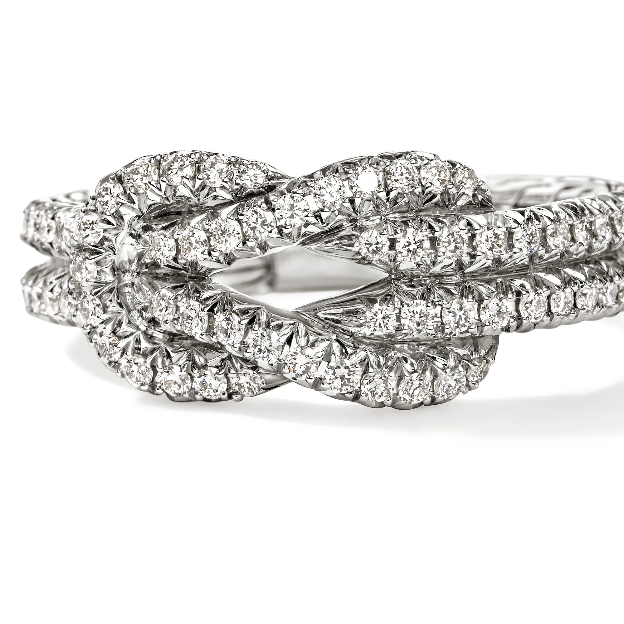 John Hardy Love Knot Sterling Silver Diamond Ring