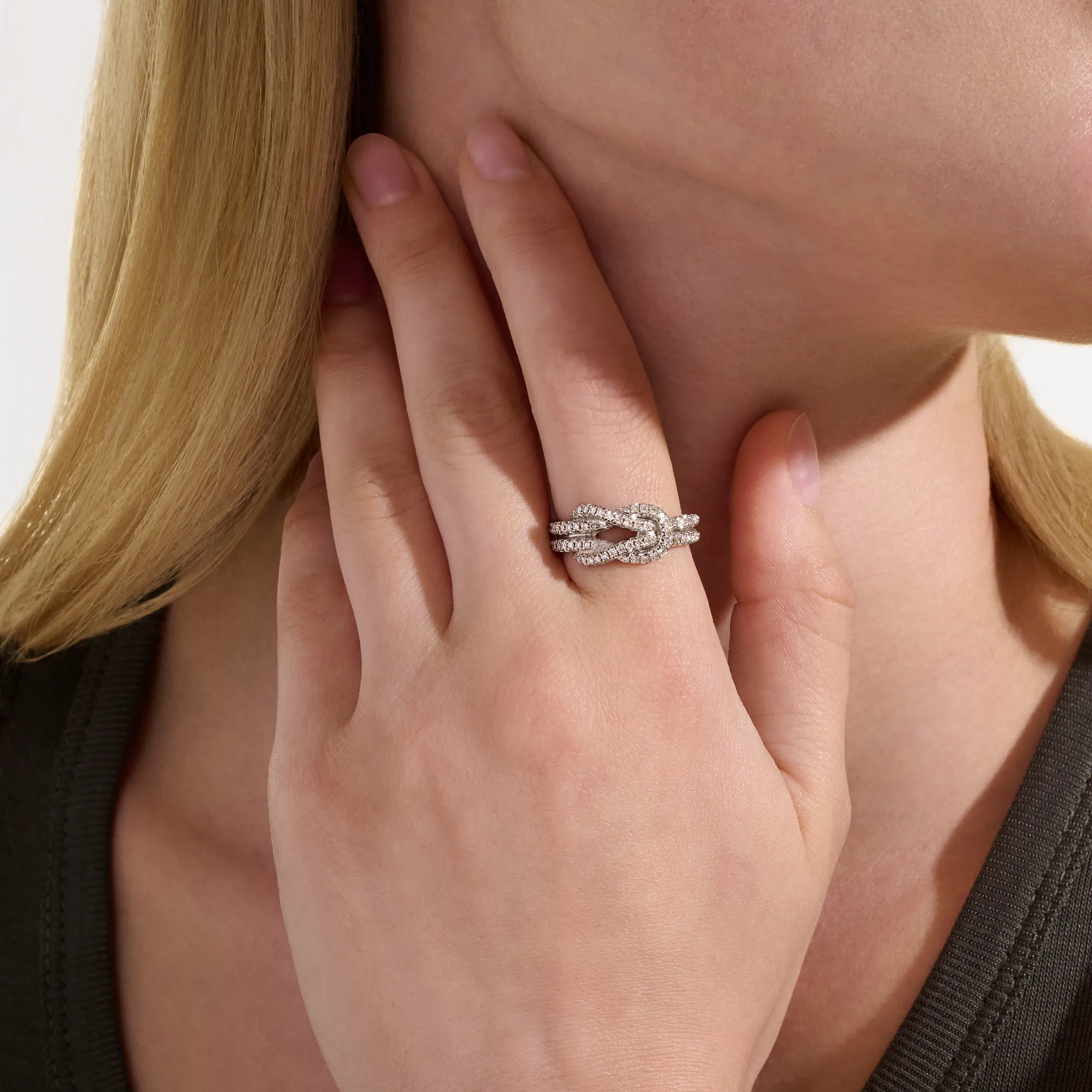 John Hardy Love Knot Sterling Silver Diamond Ring