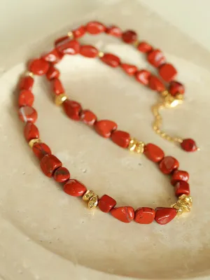 Joyful Red Stone Beaded Necklace B Style