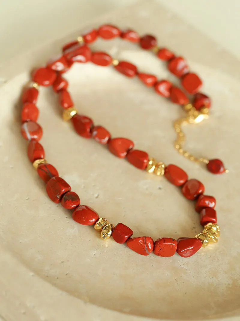 Joyful Red Stone Beaded Necklace B Style