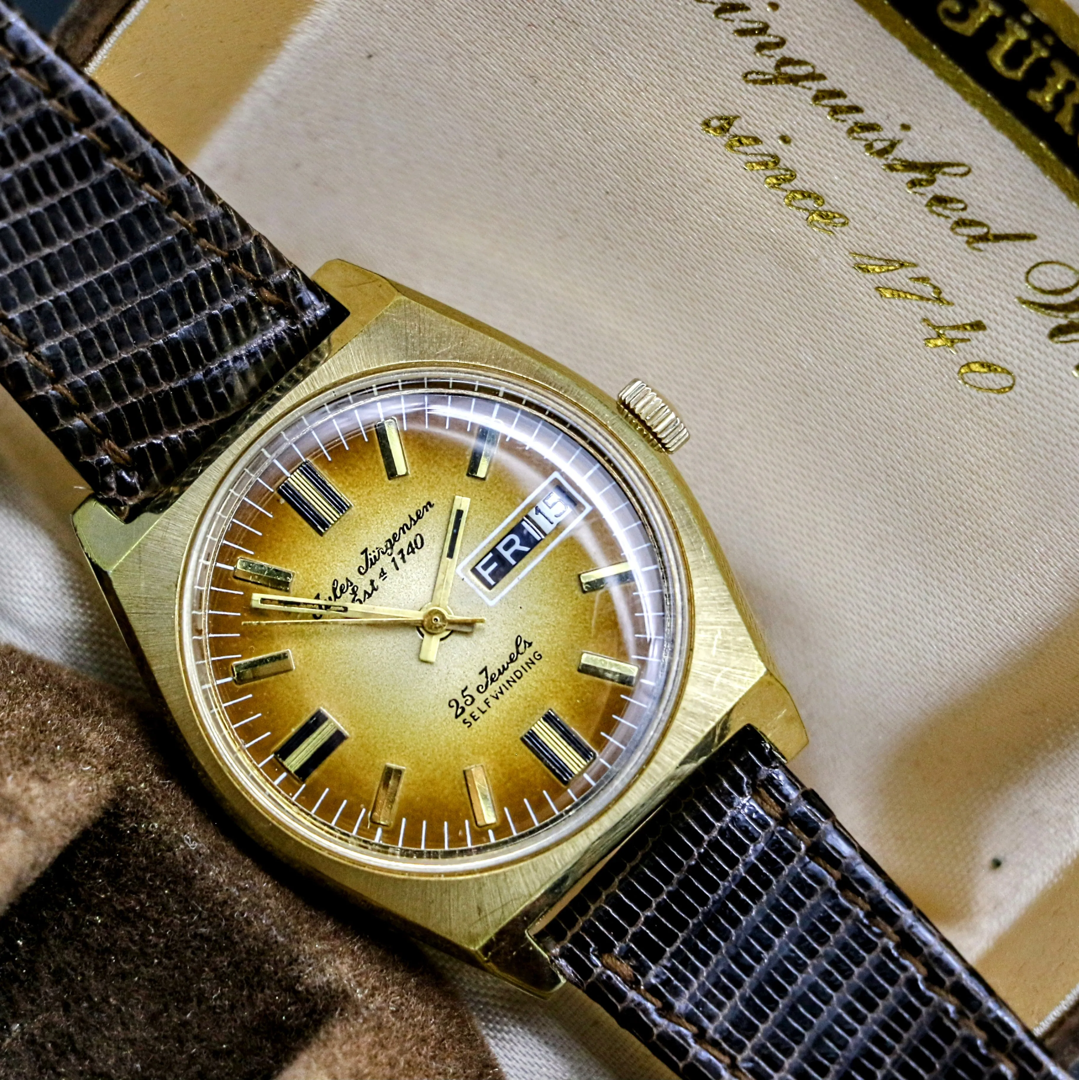 JULES JURGENSEN Swiss Automatic Wristwatch Caliber Int. 7523 25J Day/Date Watch