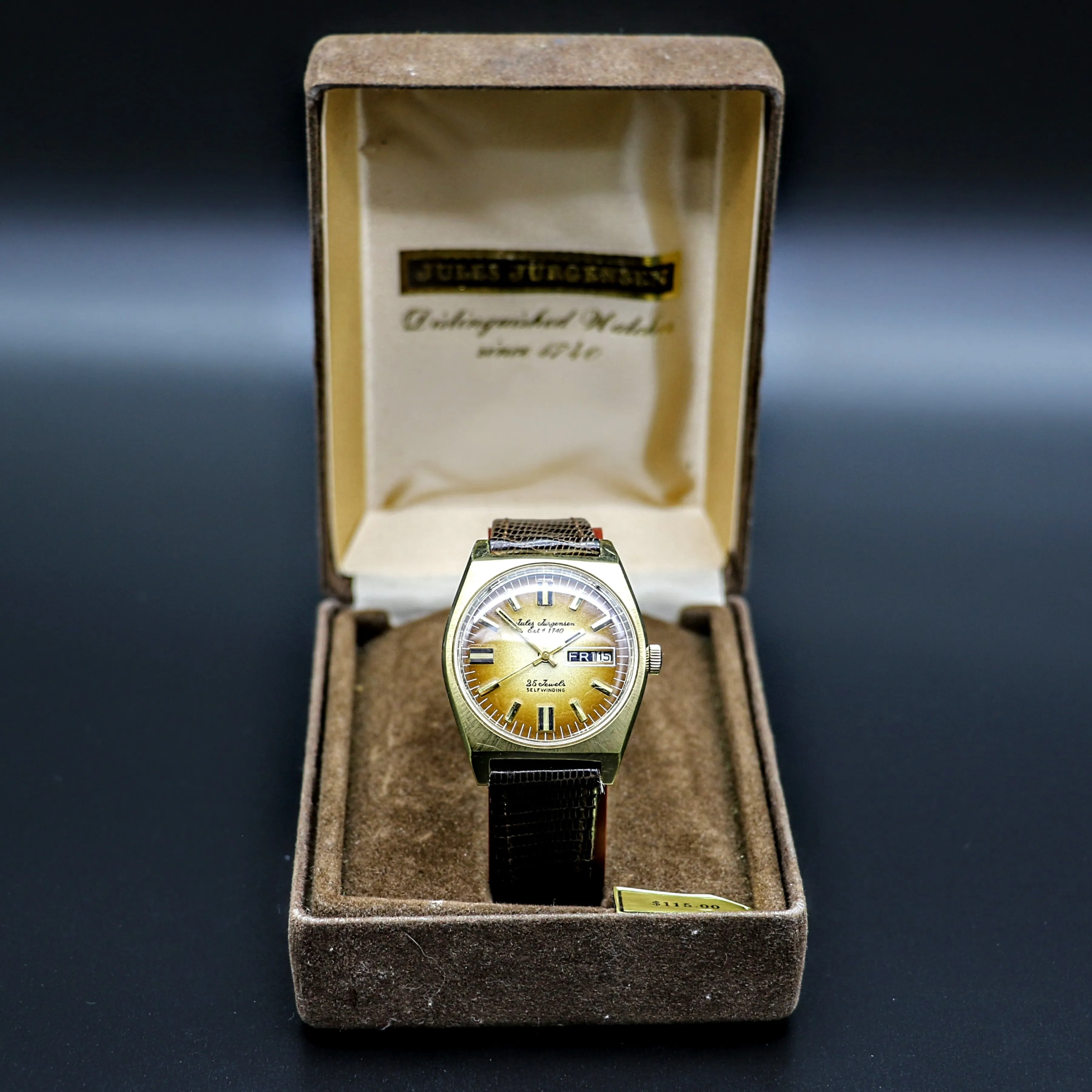JULES JURGENSEN Swiss Automatic Wristwatch Caliber Int. 7523 25J Day/Date Watch