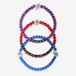 Kansas Jayhawks 3 Pack Beaded Friendship Bracelet