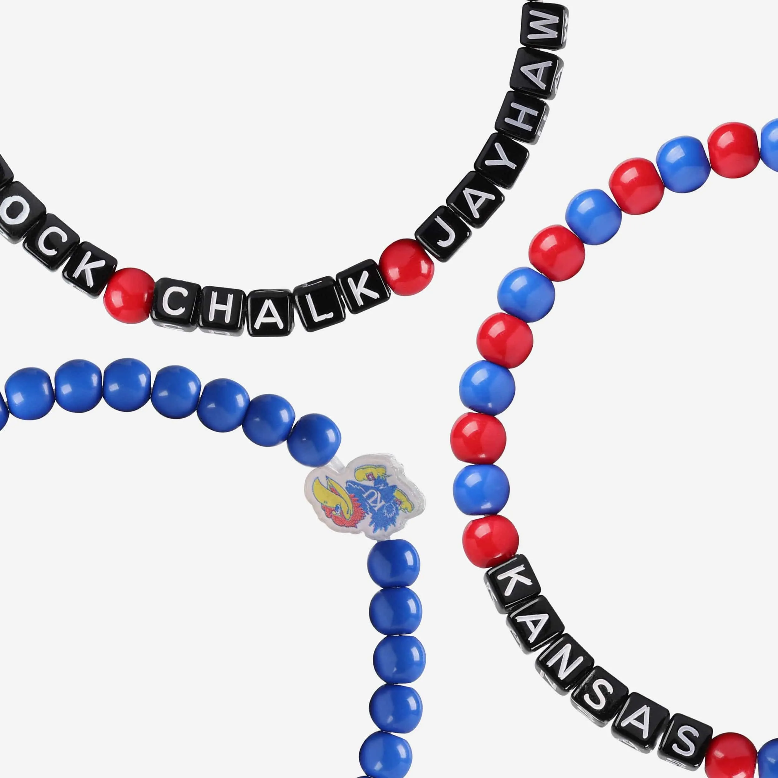Kansas Jayhawks 3 Pack Beaded Friendship Bracelet