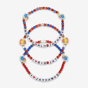 Kansas Jayhawks 3 Pack Friendship Bracelet