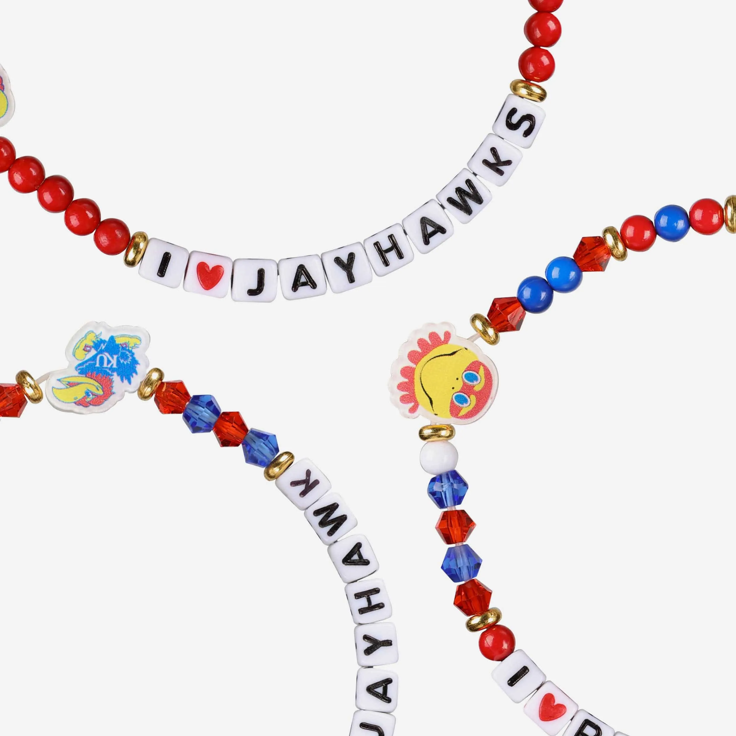 Kansas Jayhawks 3 Pack Friendship Bracelet