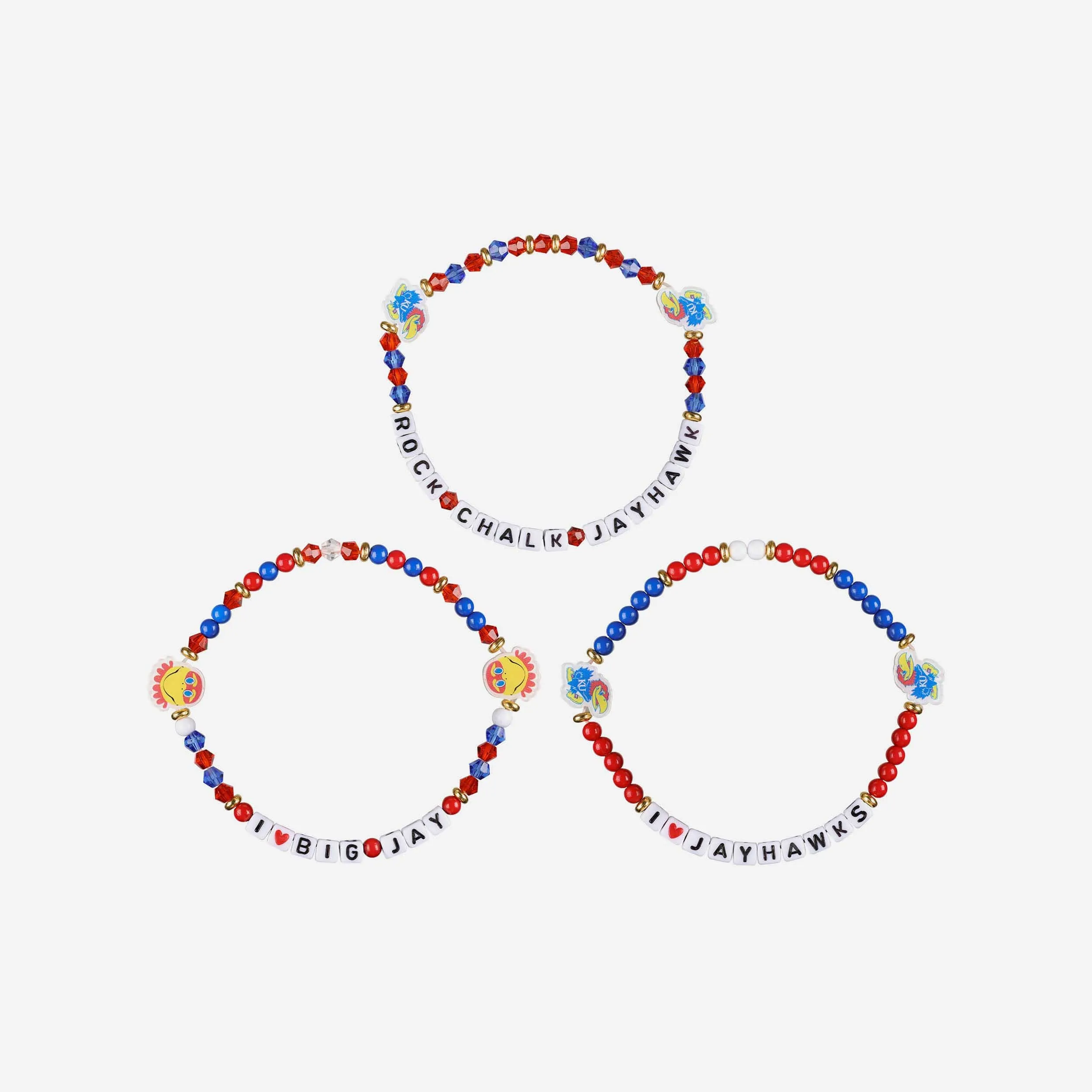 Kansas Jayhawks 3 Pack Friendship Bracelet