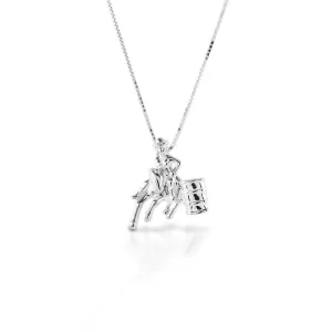 Kelly Herd Necklace Large Barrel Racing Pendant - Sterling Silver