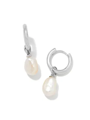 Kendra Scott Willa Huggie Earring - Silver White Pearl