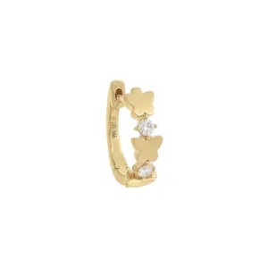 Kids Diamond Butterfly Huggie Earring 14K