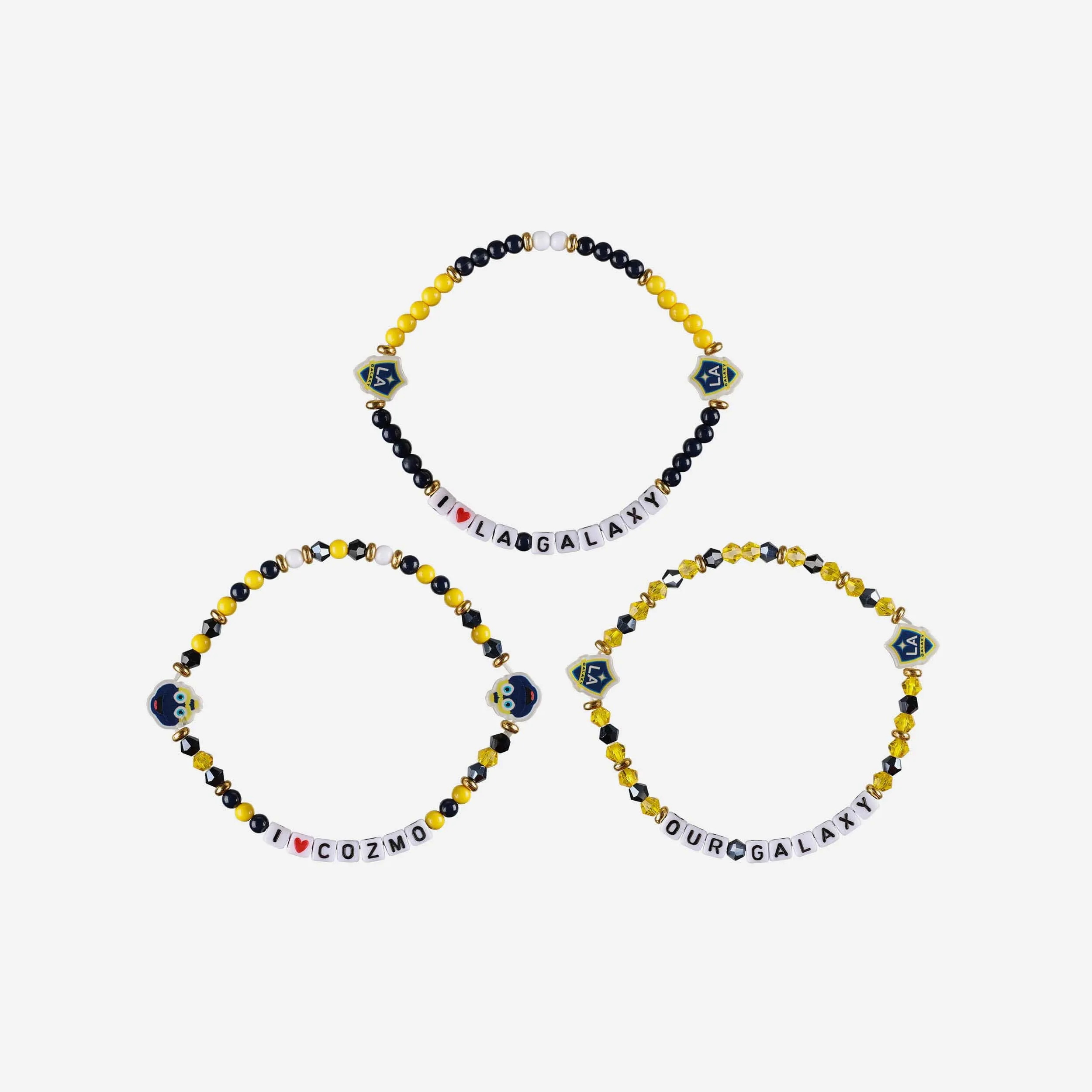 LA Galaxy 3 Pack Friendship Bracelet