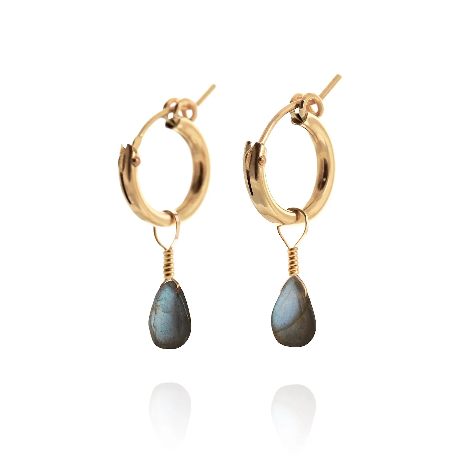 Labradorite Huggie Earrings