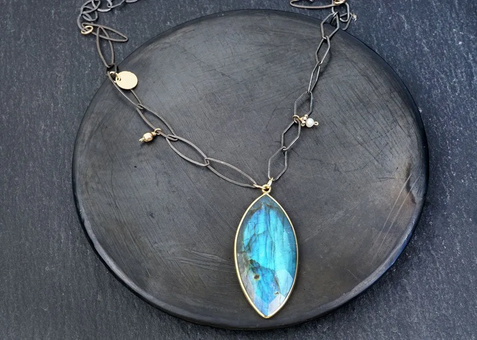 Labradorite w/Mixed Shapes Necklace