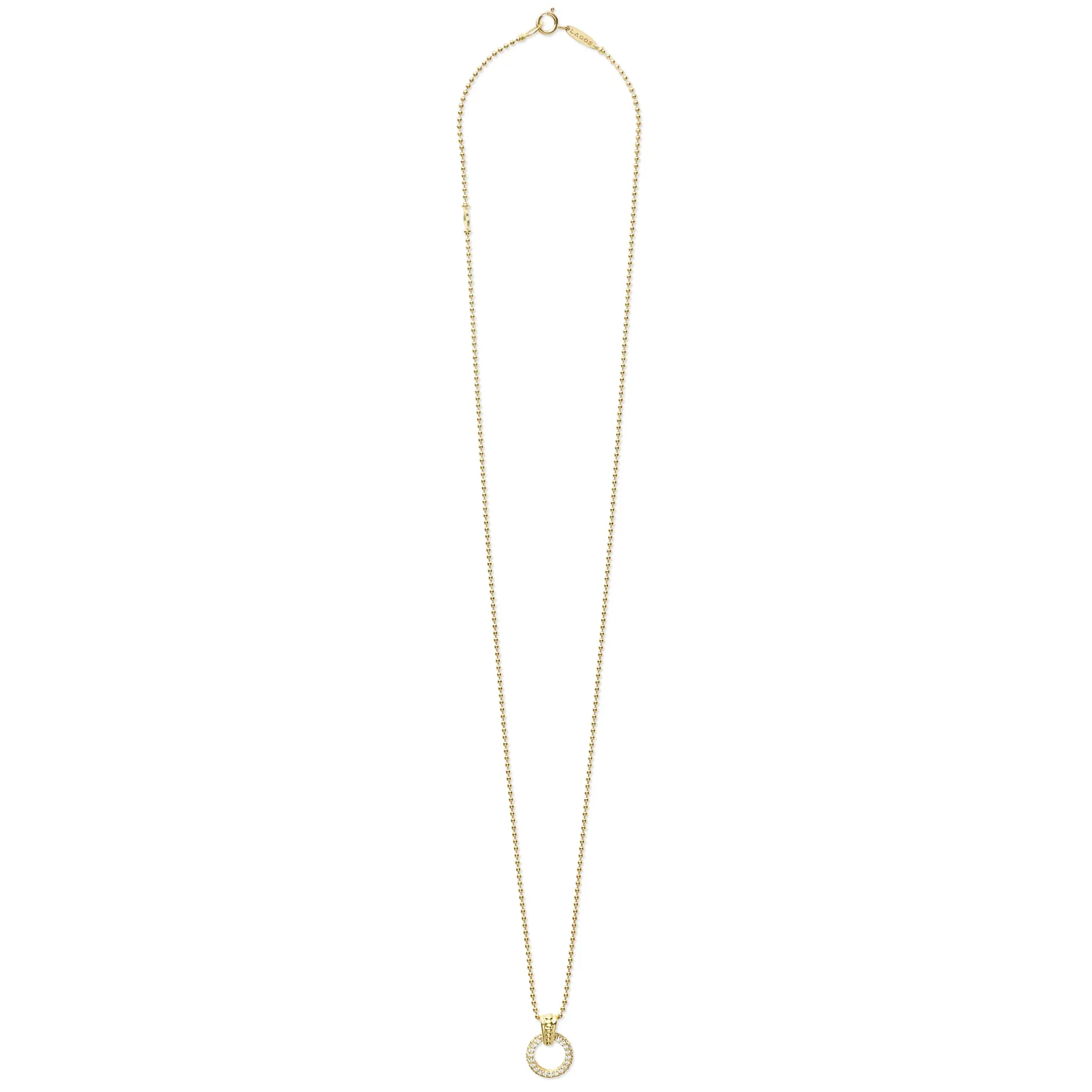 LAGOS Meridian 18K Gold Diamond Circle Pendant Necklace