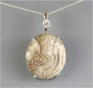 Laguna Lace Agate and Cubic Zirconia Necklace